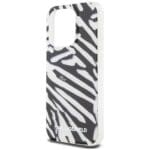 Karl Lagerfeld KLHCP15LHZBPKCCK Black Hardcase IML Zebra Pattern & Cord Kryt iPhone 15 Pro