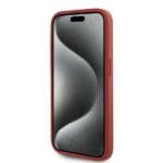 Karl Lagerfeld KLHCP15LPQDSMGR Red Hardcase Diagonal Quilted Script Kryt iPhone 15 Pro
