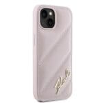 Karl Lagerfeld KLHCP15MPQDSMGP Pink Hardcase Diagonal Quilted Sc Kryt iPhone 14 Plus/15 Plus