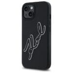 Karl Lagerfeld KLHCP15S3DRKSDLK Black Hardcase 3D Rubber Signature Kryt iPhone 15