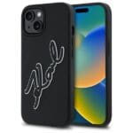 Karl Lagerfeld KLHCP15S3DRKSDLK Black Hardcase 3D Rubber Signature Kryt iPhone 15