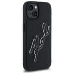 Karl Lagerfeld KLHCP15S3DRKSDLK Black Hardcase 3D Rubber Signature Kryt iPhone 15