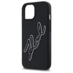 Karl Lagerfeld KLHCP15S3DRKSDLK Black Hardcase 3D Rubber Signature Kryt iPhone 15