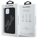 Karl Lagerfeld KLHCP15S3DRKSDLK Black Hardcase 3D Rubber Signature Kryt iPhone 15