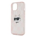 Karl Lagerfeld KLHCP15SHKLPCHP Pink Hardcase IML Choupette Head & Mon Kryt iPhone 13/14/15