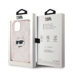 Karl Lagerfeld KLHCP15SHKLPCHP Pink Hardcase IML Choupette Head & Mon Kryt iPhone 13/14/15