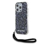 Karl Lagerfeld KLHCP15XHZBPKCCUPurple Zebra With Cord Kryt iPhone 15 Pro Max