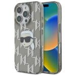Karl Lagerfeld KLHCP16LHKLPKHK Black Hardcase IML Karl Head Electroplated Kryt iPhone 16 Pro