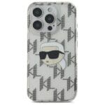 Karl Lagerfeld KLHCP16LHKLPKHT Transparent Hardcase IML Karl Head El Kryt iPhone 16 Pro