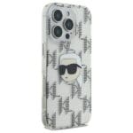 Karl Lagerfeld KLHCP16LHKLPKHT Transparent Hardcase IML Karl Head El Kryt iPhone 16 Pro