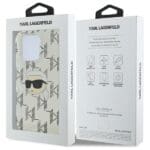 Karl Lagerfeld KLHCP16LHKLPKHT Transparent Hardcase IML Karl Head El Kryt iPhone 16 Pro