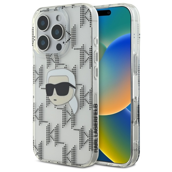 Karl Lagerfeld KLHCP16LHKLPKHT Transparent Hardcase IML Karl Head El Kryt iPhone 16 Pro