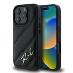 Karl Lagerfeld KLHCP16LPQDSMGK Black Hardcase Quilted Signature Kryt iPhone 16 Pro