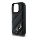 Karl Lagerfeld KLHCP16LPQDSMGK Black Hardcase Quilted Signature Kryt iPhone 16 Pro