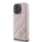 Karl Lagerfeld KLHCP16LPQDSMGP Pink Hardcase Quilted Signature Kryt iPhone 16 Pro