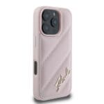 Karl Lagerfeld KLHCP16LPQDSMGP Pink Hardcase Quilted Signature Kryt iPhone 16 Pro