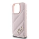 Karl Lagerfeld KLHCP16LPQDSMGP Pink Hardcase Quilted Signature Kryt iPhone 16 Pro