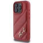 Karl Lagerfeld KLHCP16LPQDSMGR Red Hardcase Quilted Signature Kryt iPhone 16 Pro