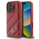Karl Lagerfeld KLHCP16LPQDSMGR Red Hardcase Quilted Signature Kryt iPhone 16 Pro