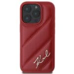 Karl Lagerfeld KLHCP16LPQDSMGR Red Hardcase Quilted Signature Kryt iPhone 16 Pro