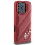 Karl Lagerfeld KLHCP16LPQDSMGR Red Hardcase Quilted Signature Kryt iPhone 16 Pro