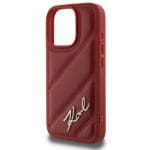 Karl Lagerfeld KLHCP16LPQDSMGR Red Hardcase Quilted Signature Kryt iPhone 16 Pro