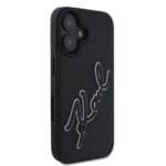 Karl Lagerfeld KLHCP16S3DRKSDLK Black Hardcase 3D Rubber Signature Kryt iPhone 16