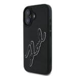 Karl Lagerfeld KLHCP16S3DRKSDLK Black Hardcase 3D Rubber Signature Kryt iPhone 16