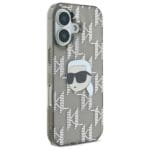 Karl Lagerfeld KLHCP16SHKLPKHK Black Hardcase IML Karl Head Electroplated Kryt iPhone 16