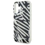 Karl Lagerfeld KLHCP16SHZBPKCCK Black Hardcase IML Zebra Pattern & Cord Kryt iPhone 16