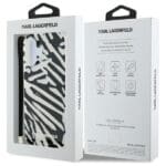 Karl Lagerfeld KLHCP16SHZBPKCCK Black Hardcase IML Zebra Pattern & Cord Kryt iPhone 16