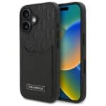 Karl Lagerfeld KLHCP16SPGKHPRPK Black Hardcase Cardslots Monogram Kryt iPhone 16