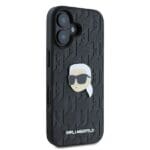 Karl Lagerfeld KLHCP16SPGKLKIPK Black Hardcase Monogram Karl Head Pin Kryt iPhone 16