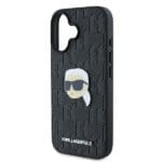 Karl Lagerfeld KLHCP16SPGKLKIPK Black Hardcase Monogram Karl Head Pin Kryt iPhone 16
