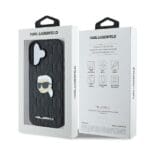 Karl Lagerfeld KLHCP16SPGKLKIPK Black Hardcase Monogram Karl Head Pin Kryt iPhone 16