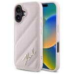 Karl Lagerfeld KLHCP16SPQDSMGP Pink Hardcase Quilted Signature Kryt iPhone 16