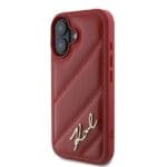 Karl Lagerfeld KLHCP16SPQDSMGR Red Hardcase Quilted Signature Kryt iPhone 16