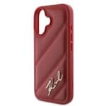 Karl Lagerfeld KLHCP16SPQDSMGR Red Hardcase Quilted Signature Kryt iPhone 16