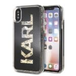 Karl Lagerfeld KLHCPXKAGBK Black Karl Logo Glitter Kryt iPhone X/XS