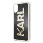 Karl Lagerfeld KLHCPXKAGBK Black Karl Logo Glitter Kryt iPhone X/XS