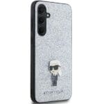 Karl Lagerfeld KLHCSGCNPSG 6 Silver Hardcase Fixed Glitter Ikonik Metal Pin Kryt Samsung Galaxy A35 5G