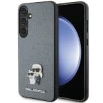 Karl Lagerfeld KLHCSPSAKCMPG S921 Hardcase Grey Saffiano Karl & Choupette Metal Pin Kryt Samsung Galaxy S24