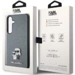 Karl Lagerfeld KLHCSPSAKCMPG S921 Hardcase Grey Saffiano Karl & Choupette Metal Pin Kryt Samsung Galaxy S24
