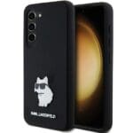 Karl Lagerfeld KLHCSSMHCNPK S911 Black Hardcase Silicone Choupette Metal Pin Kryt Samsung Galaxy S23