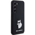 Karl Lagerfeld KLHCSSMHCNPK S921 Black Hardcase Silicone Choupette Metal Pin Kryt Samsung Galaxy S24