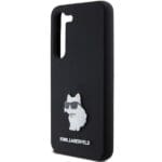 Karl Lagerfeld KLHCSSMHCNPK S921 Black Hardcase Silicone Choupette Metal Pin Kryt Samsung Galaxy S24