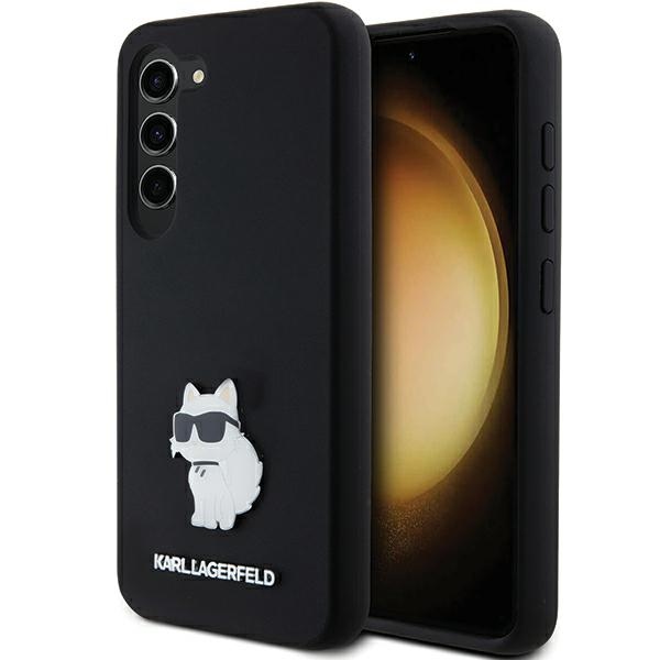Karl Lagerfeld KLHCSSMHCNPK S921 Black Hardcase Silicone Choupette Metal Pin Kryt Samsung Galaxy S24