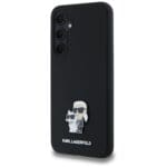 Karl Lagerfeld KLHCSSMHKCNPK 6 Hardcase Black Silicone Karl&Choupette Metal Pin Kryt Samsung Galaxy A35 5G