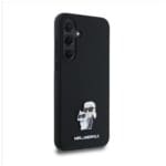 Karl Lagerfeld KLHCSSMHKCNPK 6 Hardcase Black Silicone Karl&Choupette Metal Pin Kryt Samsung Galaxy A35 5G