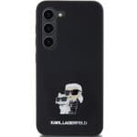 Karl Lagerfeld KLHCSSMHKCNPK S911Hardcase Black Silicone Karl&Choupette Metal Pin Kryt Samsung Galaxy S23
